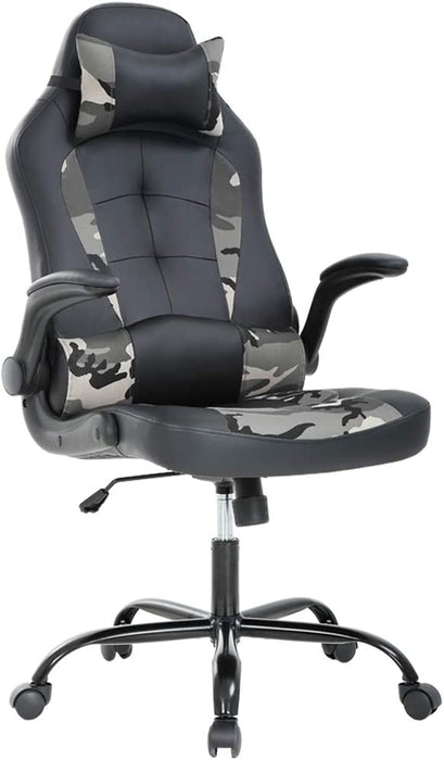 BestOffice Ergonomic Office, PC Gaming Chair Cheap Desk Chair Executive PU  Leather Computer Chair Lumbar Support with Footrest Modern Task Rolling