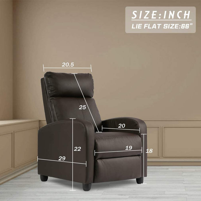 Recliner Chair Single Reclining Sofa with Padded Seat Backrest