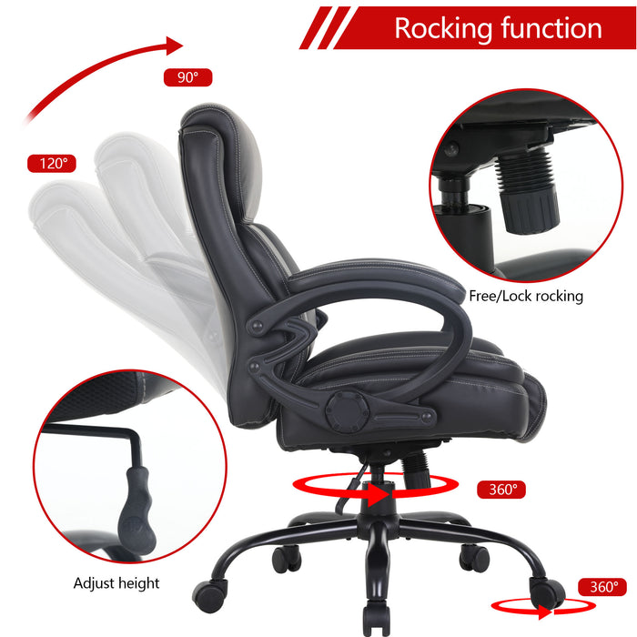 Lumbar Support Arms High Back PU Task Computer Chair