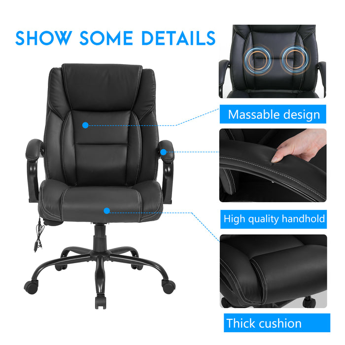 500lbs Big and Tall Office Chair with Wide Seat, Ergonomic Executive C
