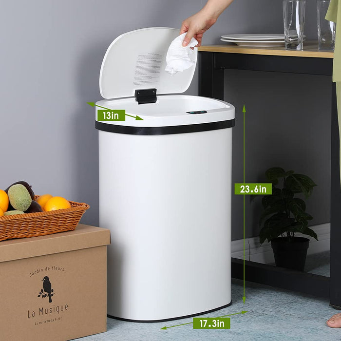 Garbage Can 13 Gallon 50 Liter Kitchen Trash Can for Bathroom