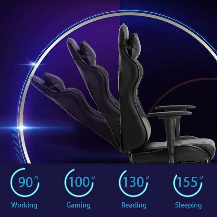BestOffice PC Gaming Chair Desk Chair Ergonomic Office Chair Executive High Back PU Leather Racing Computer Chair with Lumbar Support Footrest Modern