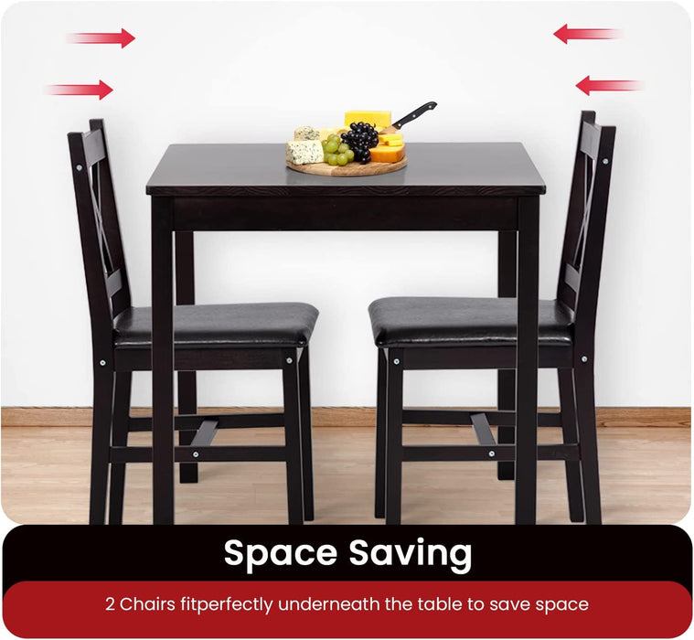 3 PCS  Wooden Kitchen Table Dining Table