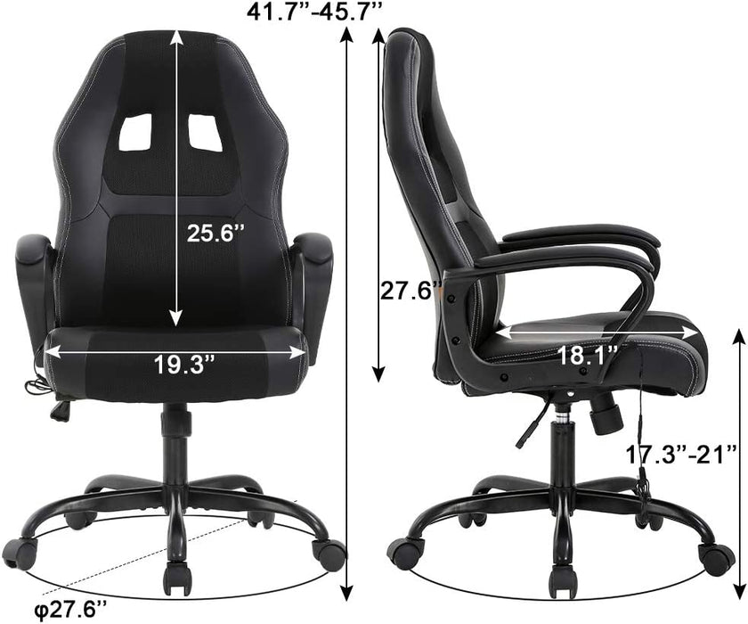Adjustable PU Lumbar Massage Support Leather Racing Chair