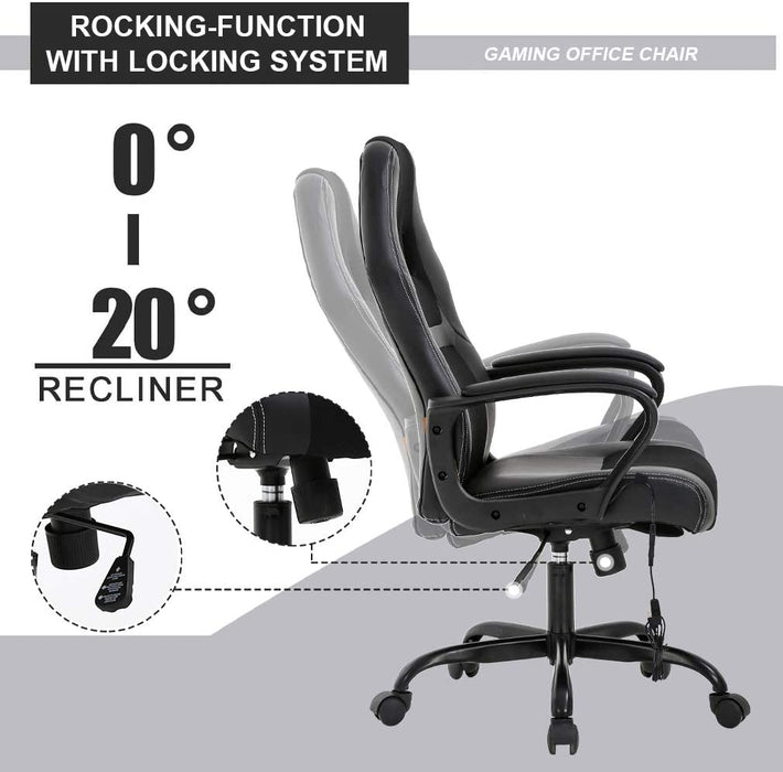 Adjustable PU Lumbar Massage Support Leather Racing Chair