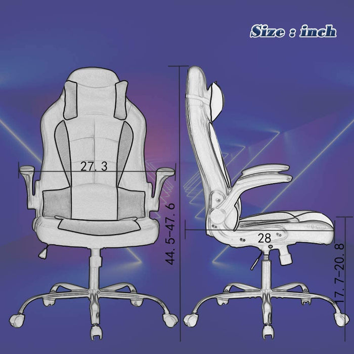 BestOffice Office Chair Gaming Chair Desk Chair Ergonomic Racing Style Executive Chair with Lumbar Support Adjustable Stool Swivel Rolling Computer