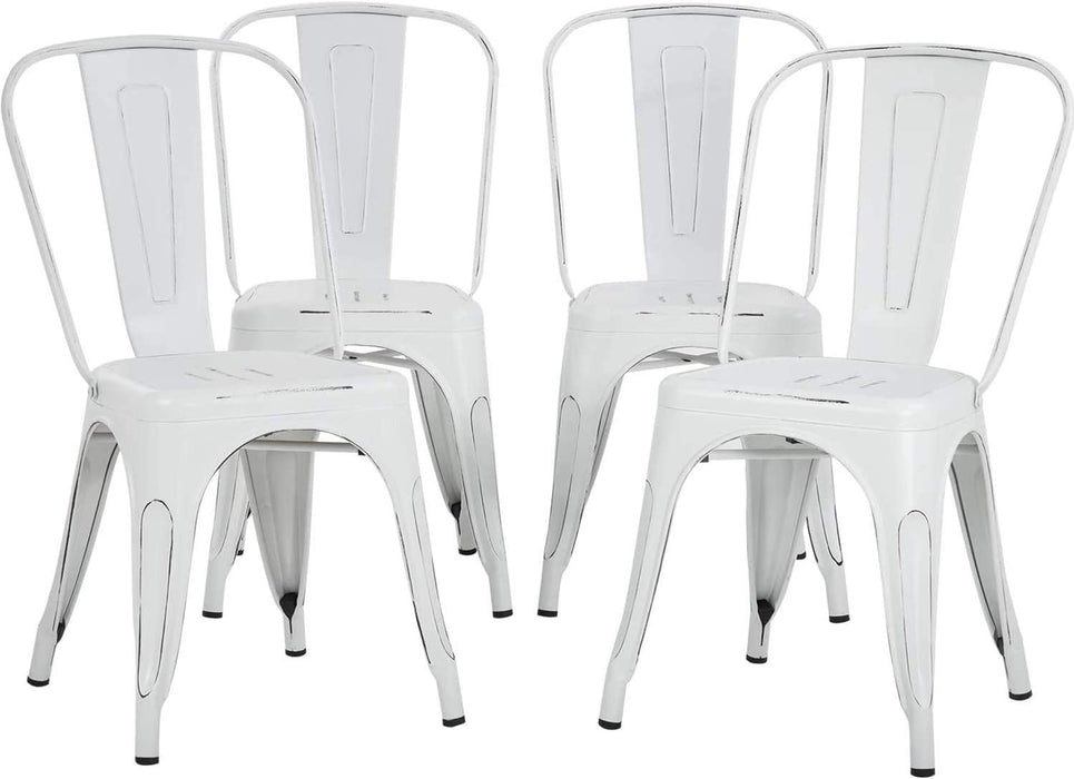 Metal Tolix Side Metal Kitchen Trattoria Chairs Set of 4