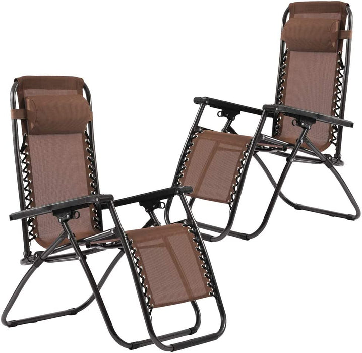 Patio Outdoor Furniture Zero Gravity Chair Set of 2