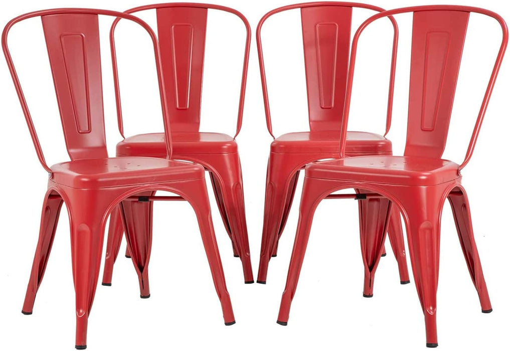 Metal Tolix Side Metal Kitchen Trattoria Chairs Set of 4