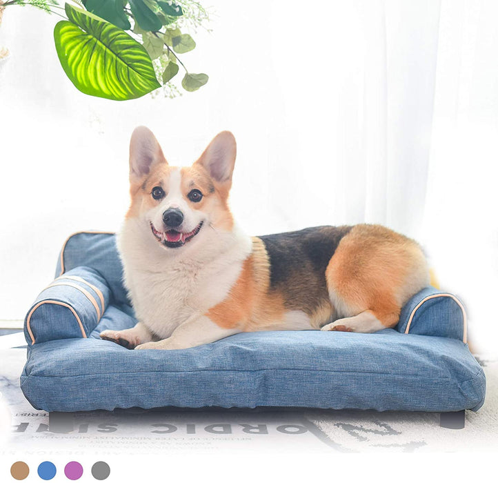 Blue Rectangular Dog Bed  For Office