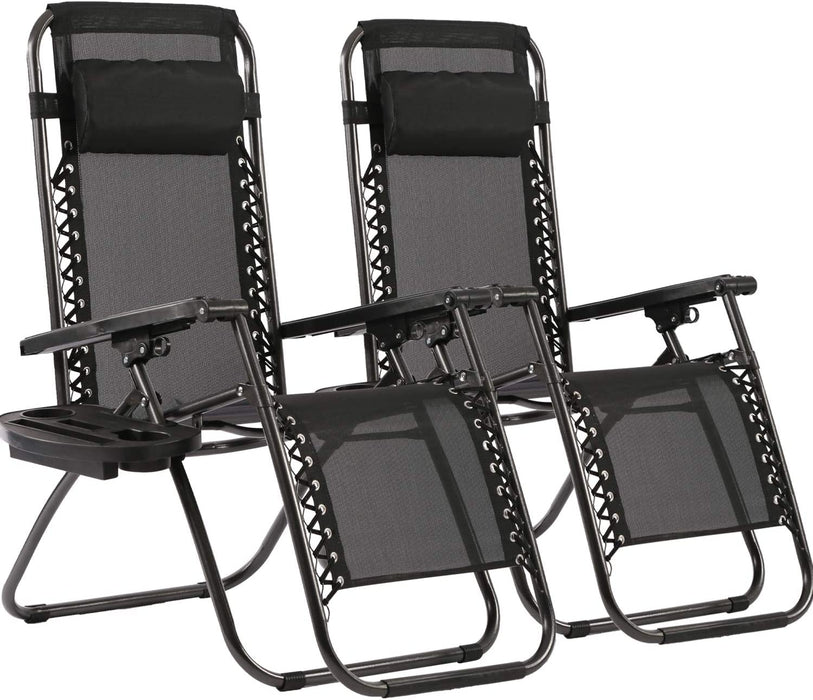 Zero Gravity Lawn Lounge Chair Patio Set of 2