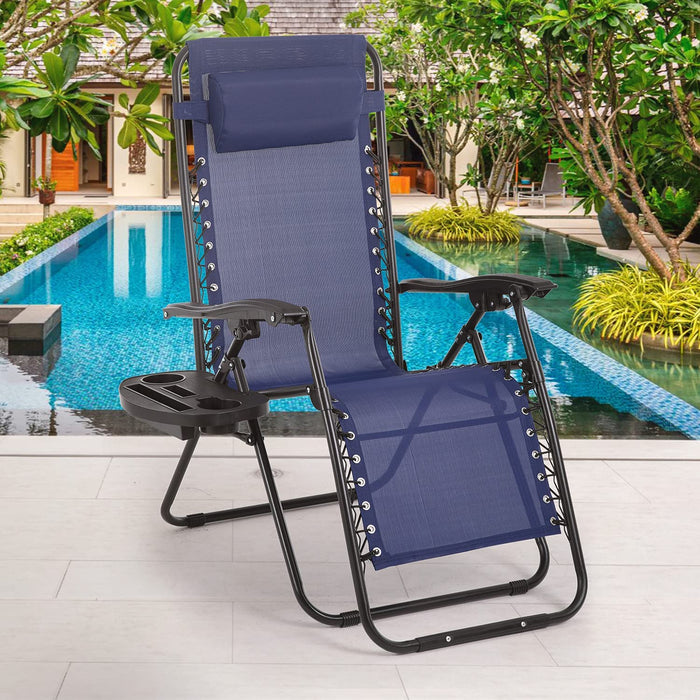 Zero Gravity Lawn Lounge Chair Patio Set of 2
