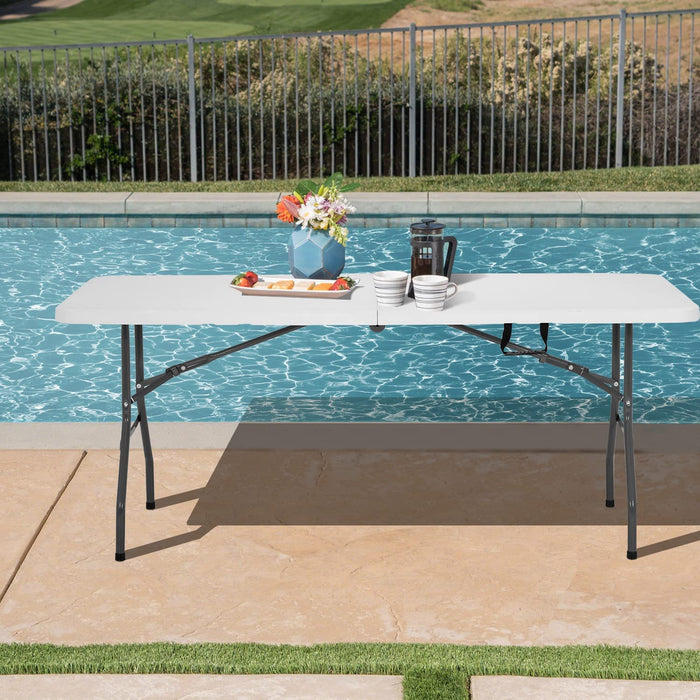 Plastic 6ft Folding Table for Parties  Backyard  Events