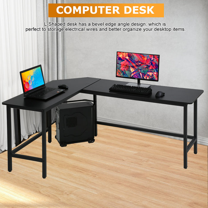 Computer Desk Modern L Shaped Desk, L Corner Desk Gaming Desk PC Laptop  Study Wood Table