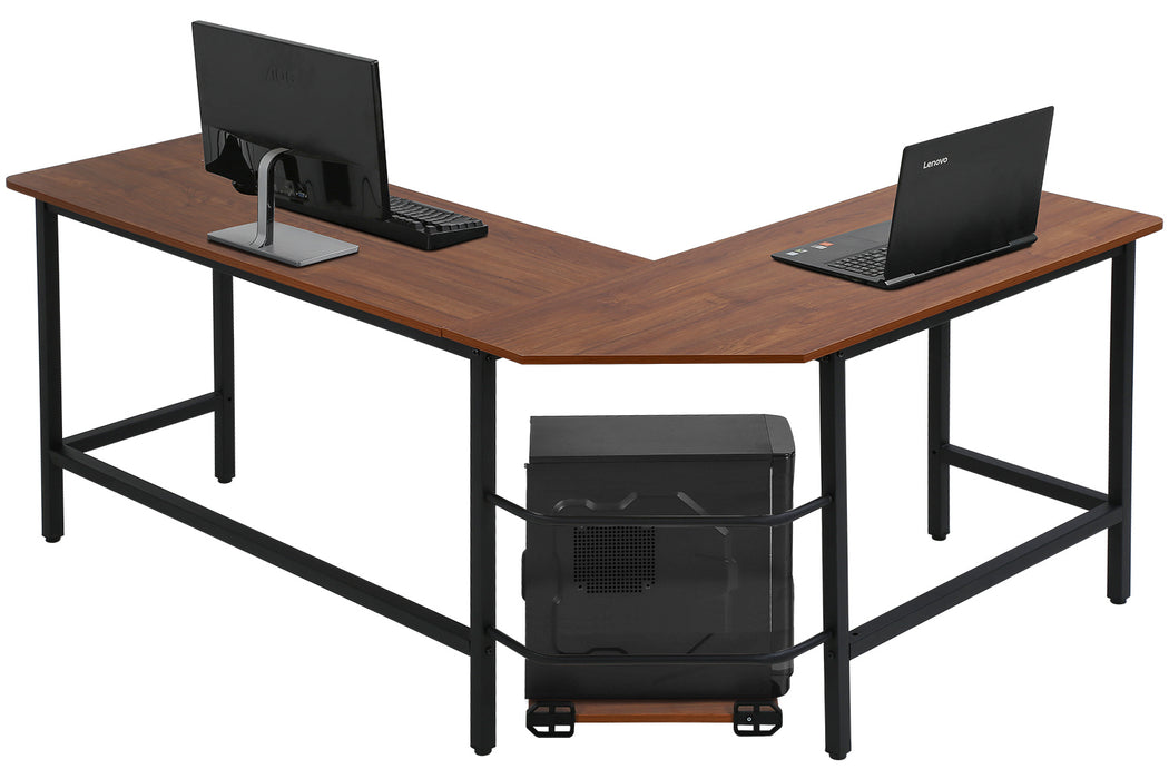 L Shaped Desk PC Wood Large Space Corner Desk