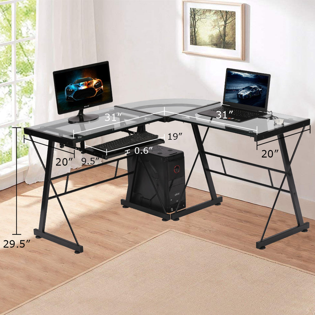 Computer L-Shaped Corner Desk - PC Laptop Table | BestOffice.com